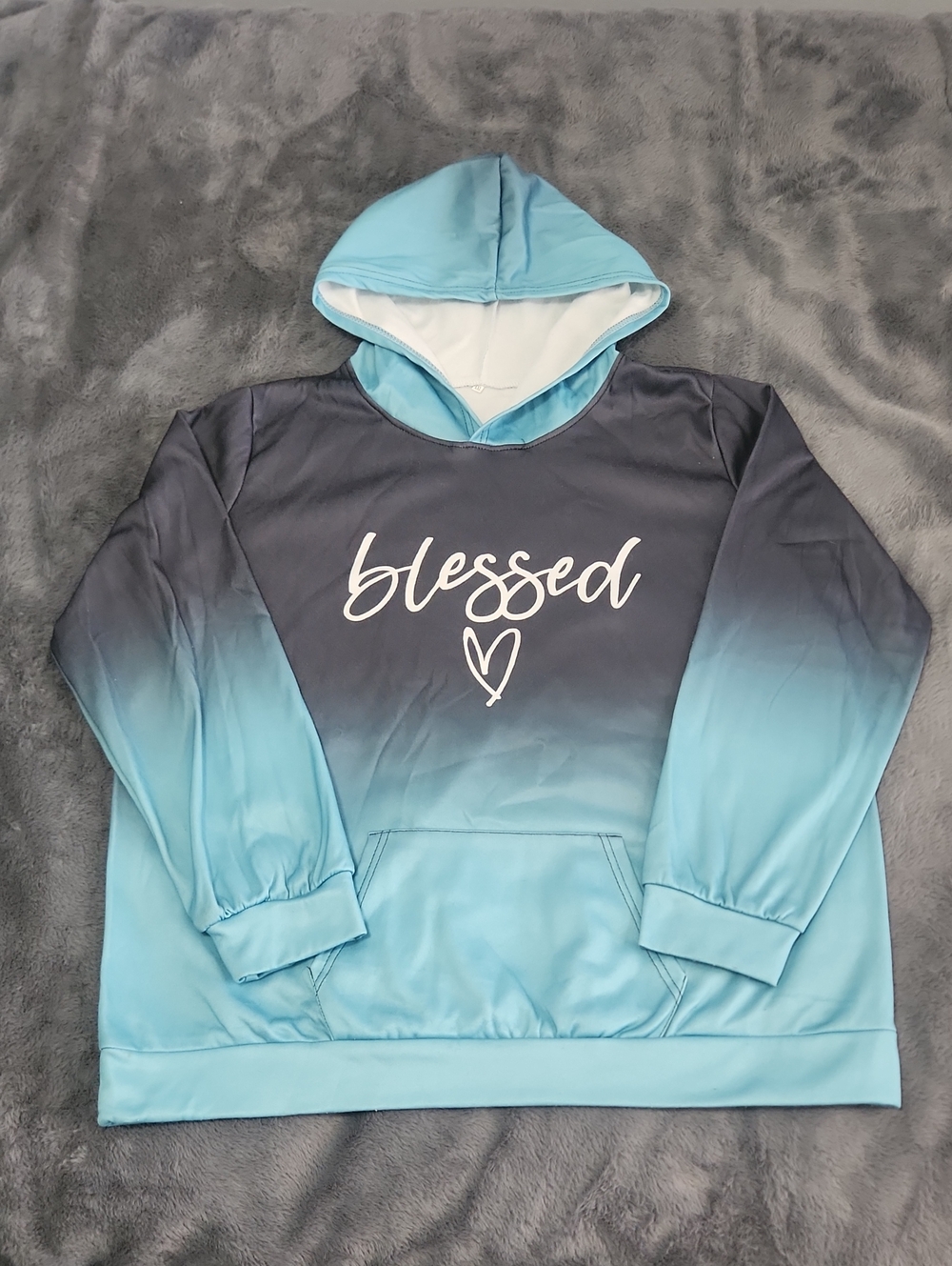 Blessed Ombre Hoodie - Blue Gradient
